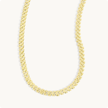Textured 4mm Fancy Link 17" Chain in 14k Yellow Gold