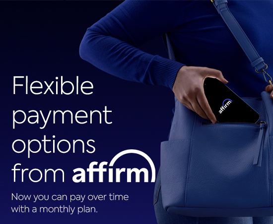 flexible payment options from affirm. Pay over time.