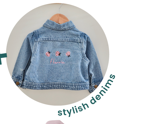 Personalised Ladybird Pink Denim Jacket