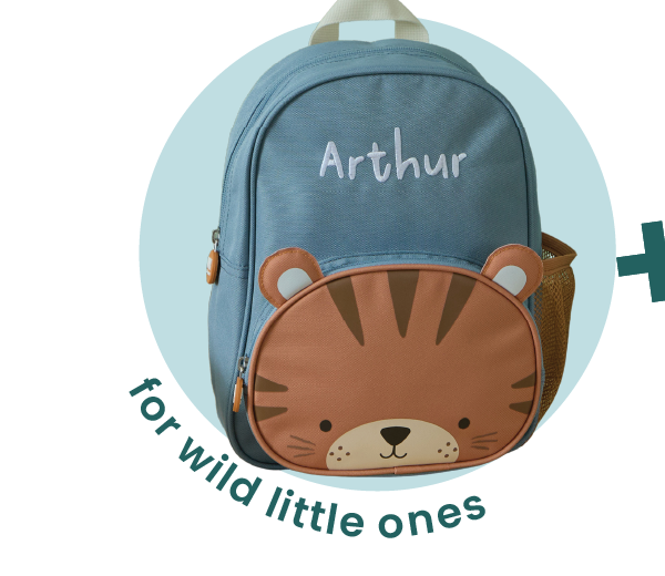 Personalised Tiger Pocket Mini Backpack