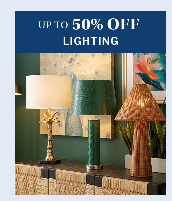 up to 50% off lighting
