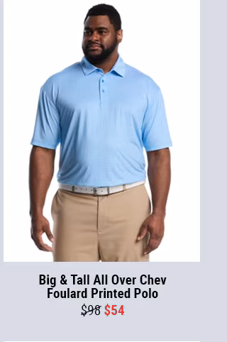 Big & Tall ALl oVer Chev Foulard Printed Polo | $54