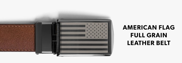 American Flag Full Grain Leather Belt