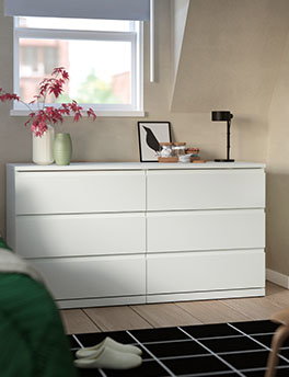 The STORKLINTA 6-drawer dresser in white.