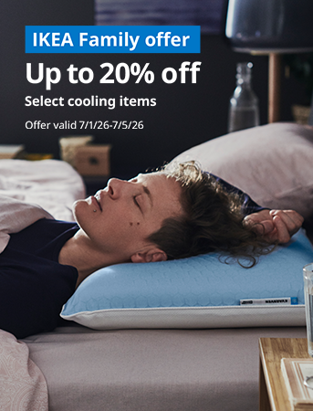person sleeping on KVARNVEN cooling pillow