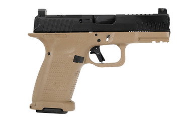 TimberWolf 19 w/Black Slide, Coyote Frame, Black Std. Barrel, NF Lower 1/3 Sights, Flat Trigger