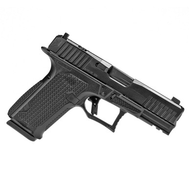DUSK 19 w/Blk Slide and Blk Frame, Blk barrel, Ameriglo Steel sights and flat trigger