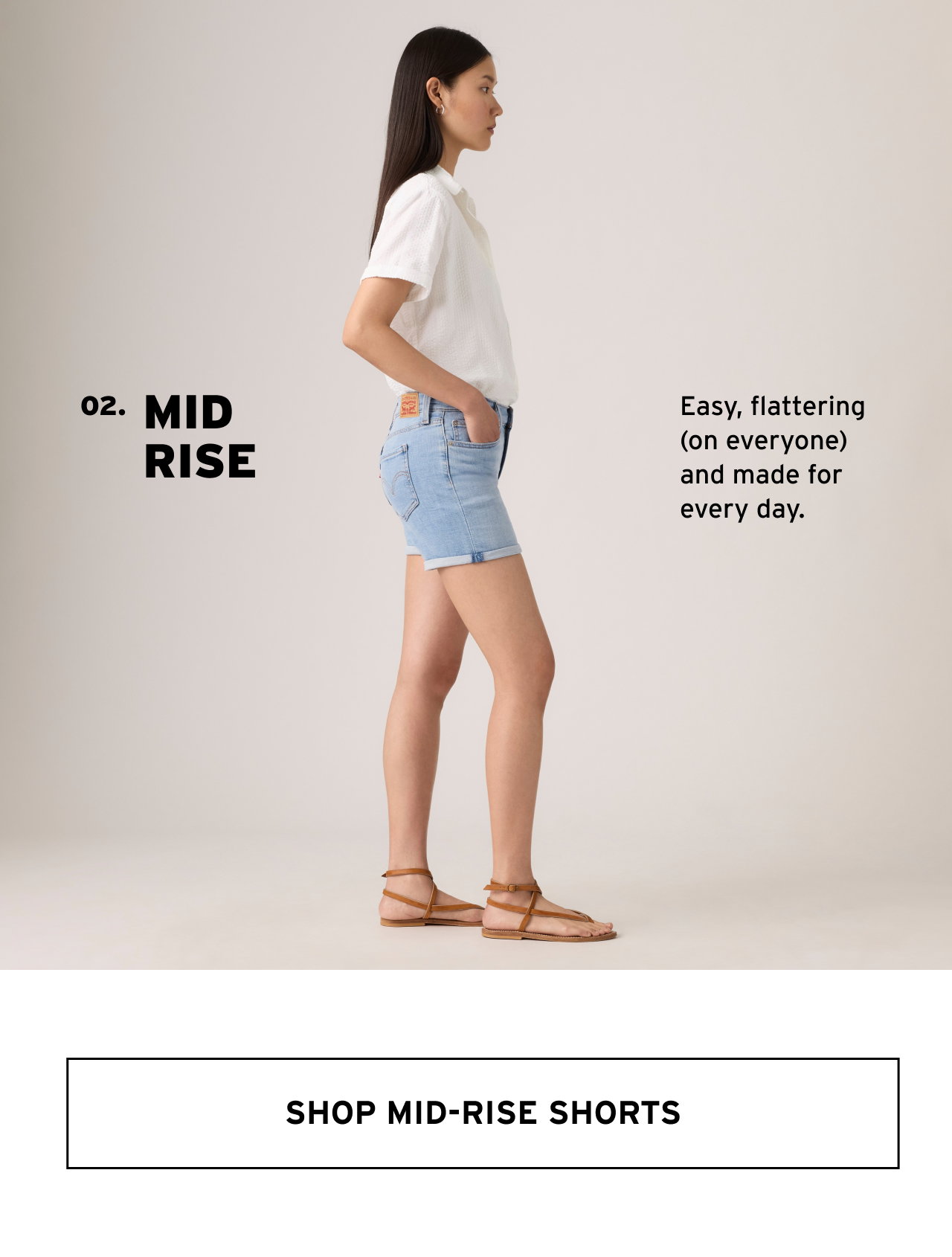 SHOP MID-RISE SHORTS
