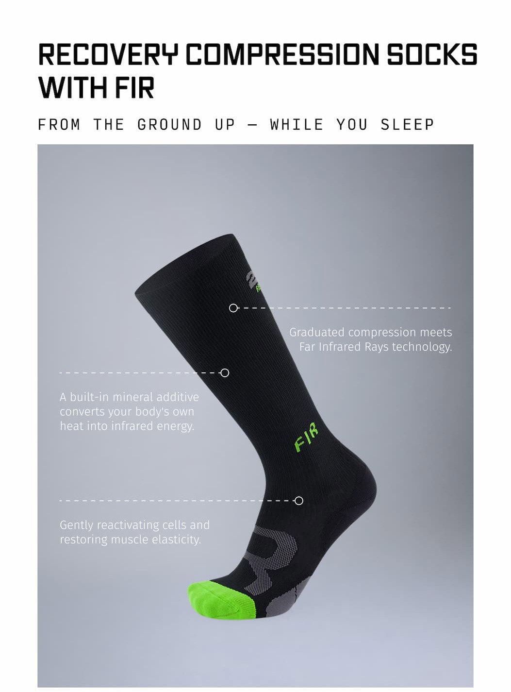 RECOVERY COMPRESSION SOCKS WITH FIR 