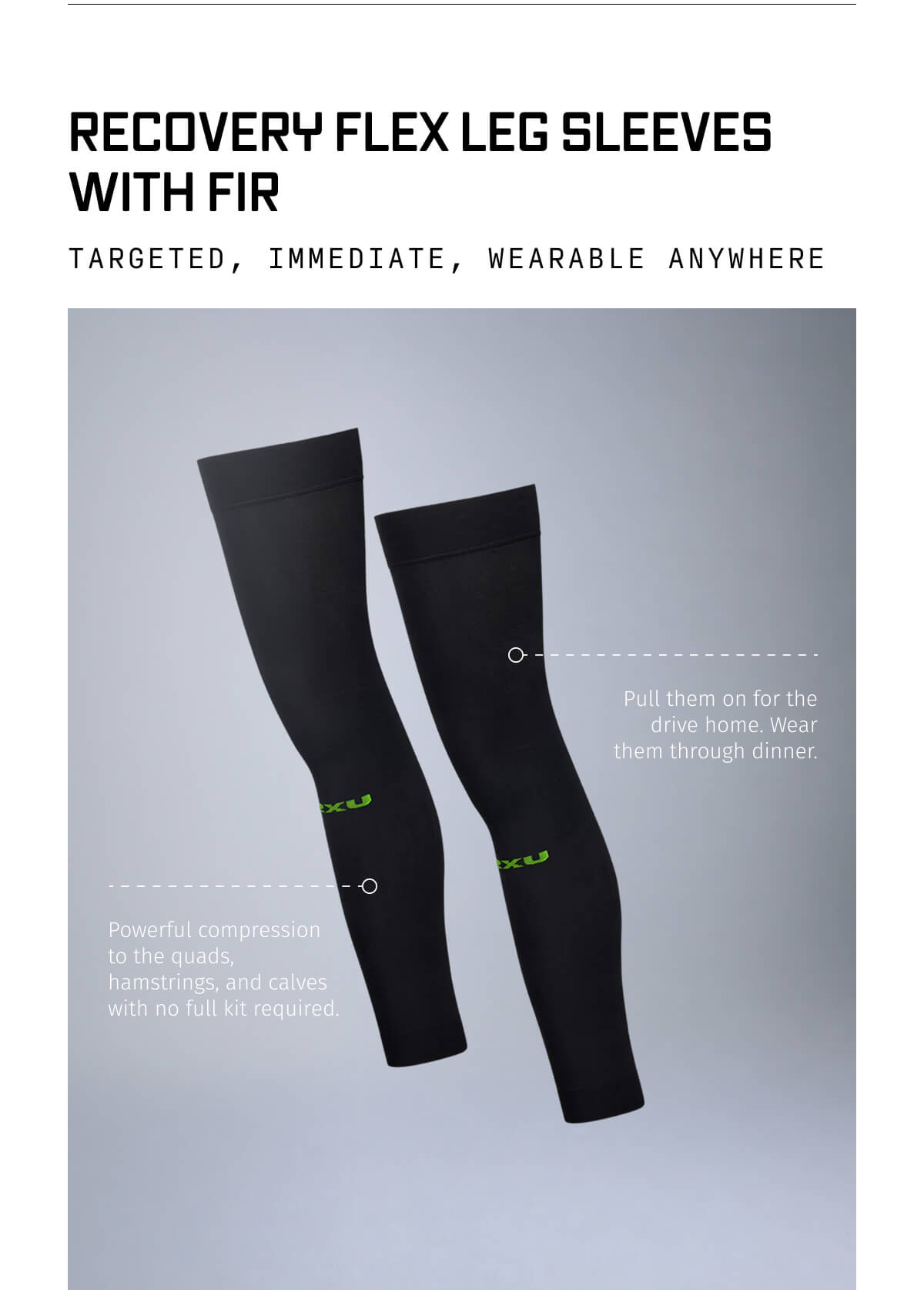 RECOVERY FLEX LEG SLEEVES WITH FIR