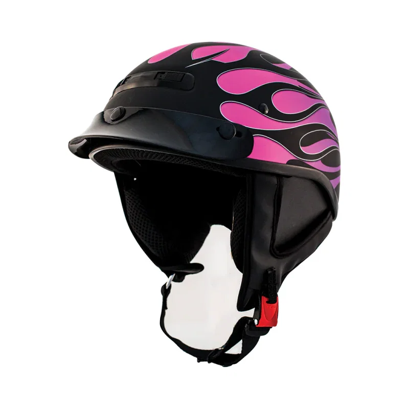 Image of ZOX ST-225B ‘Alto Custom' Hot Rod Matte Purple Motorcycle Half Helmet