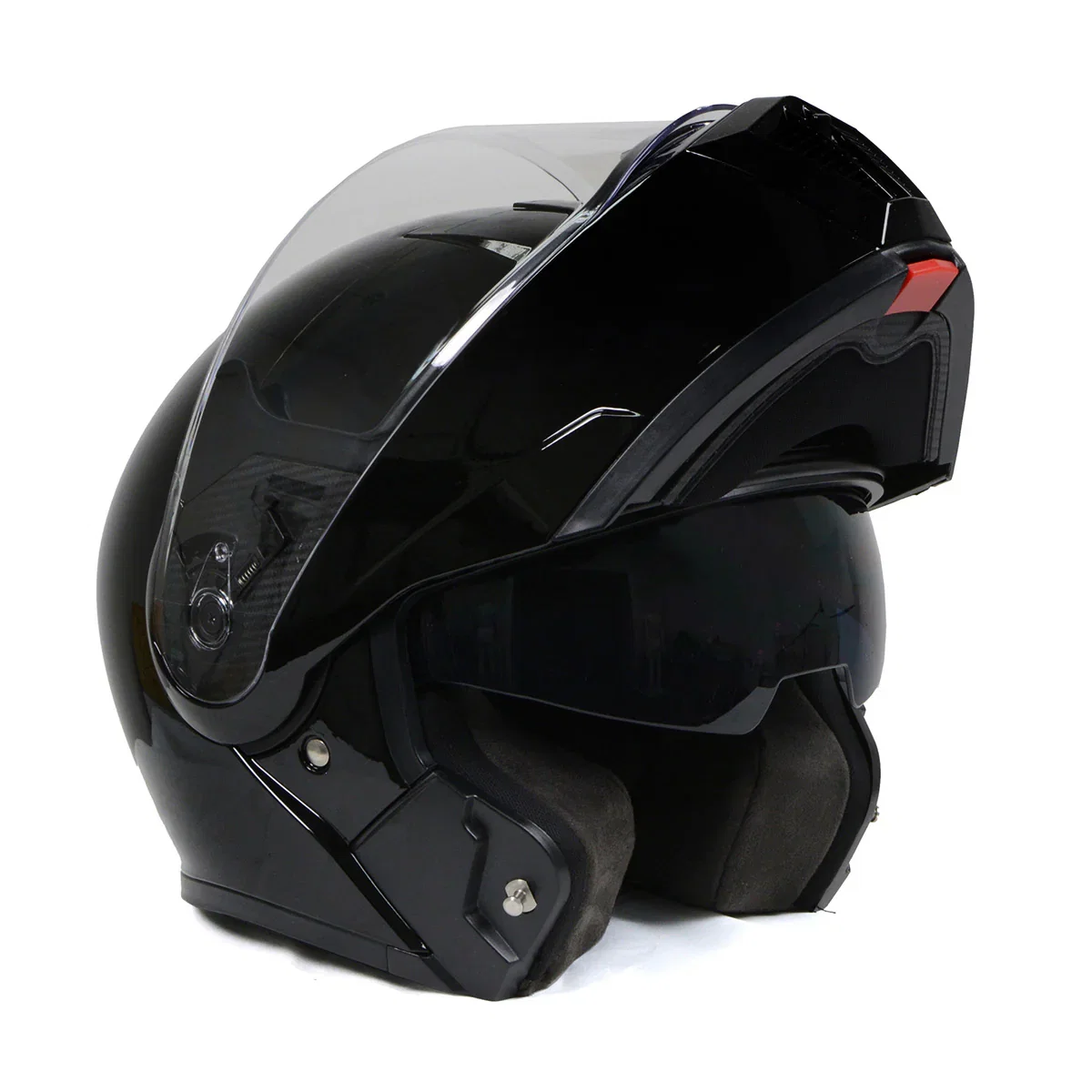 Image of Milwaukee Helmets MPH9813DOT Gloss Black Menace DOT Approved Motorcycle Modular Helmet w/ Drop Down Visor