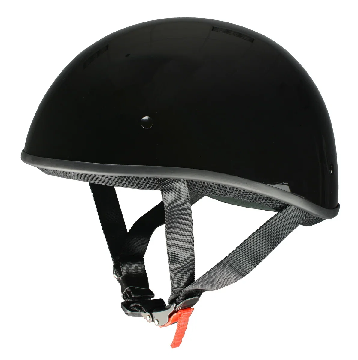 Image of Milwaukee Helmets Bare Bones Glossy Black Half Motorcycle Helmet DOT Approved MPH9711DOT