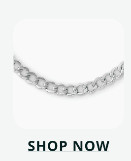 Classic white gold Curb chain. Click here to shop now