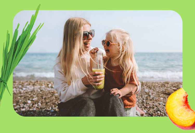 woman drinking Amazing Grass