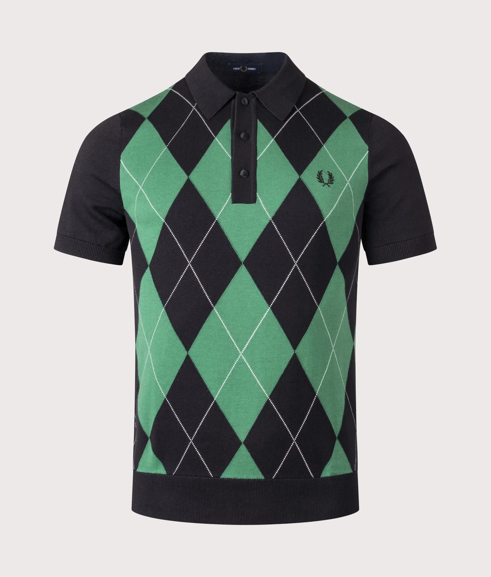 Regular Fit Argyle Knitted Polo Shirt