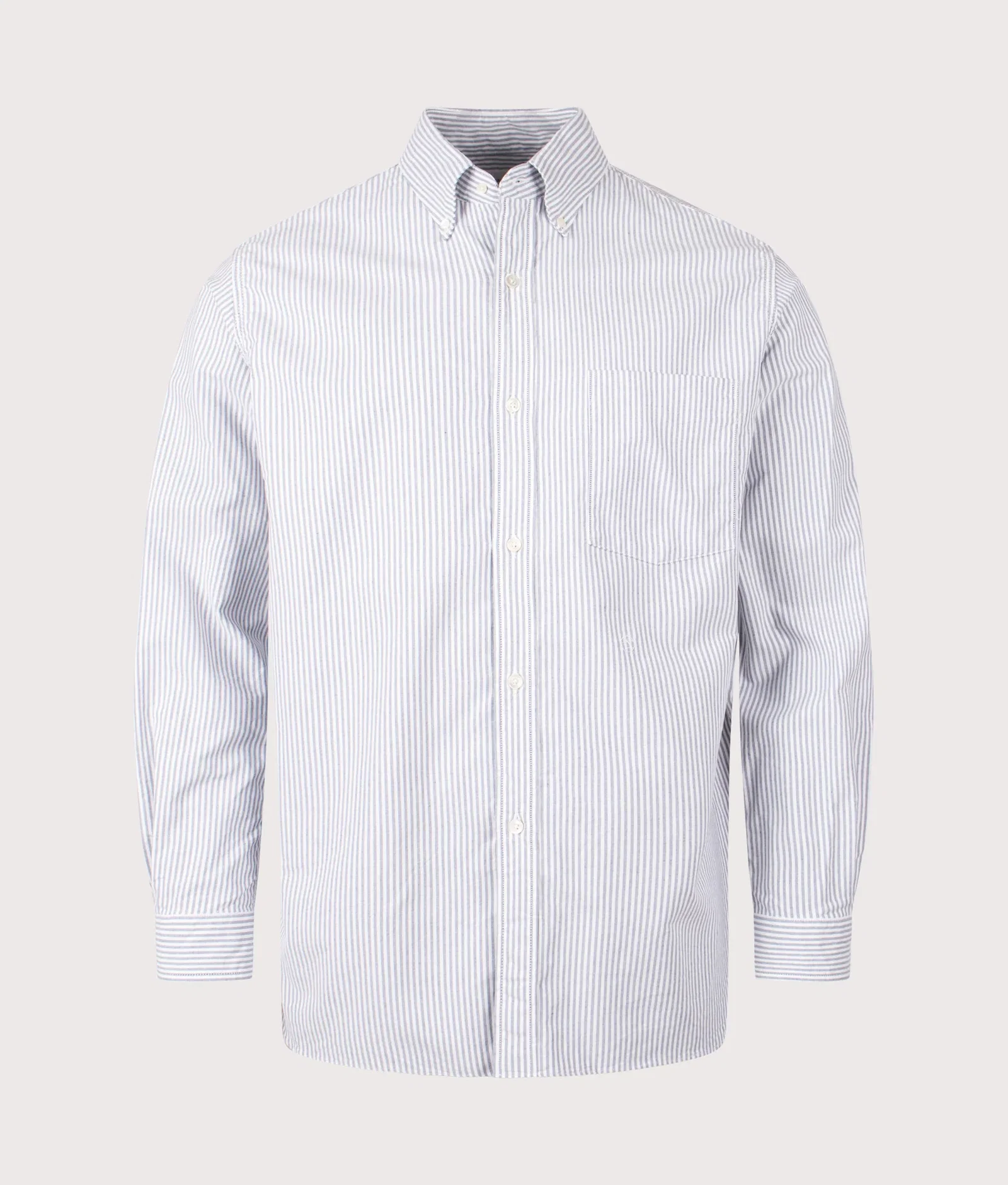 Relaxed Fit Button Down Stripe Wind Shirt