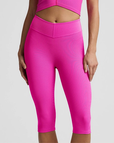 Impulse Ribbed V-Waist Pedal Pusher Legging