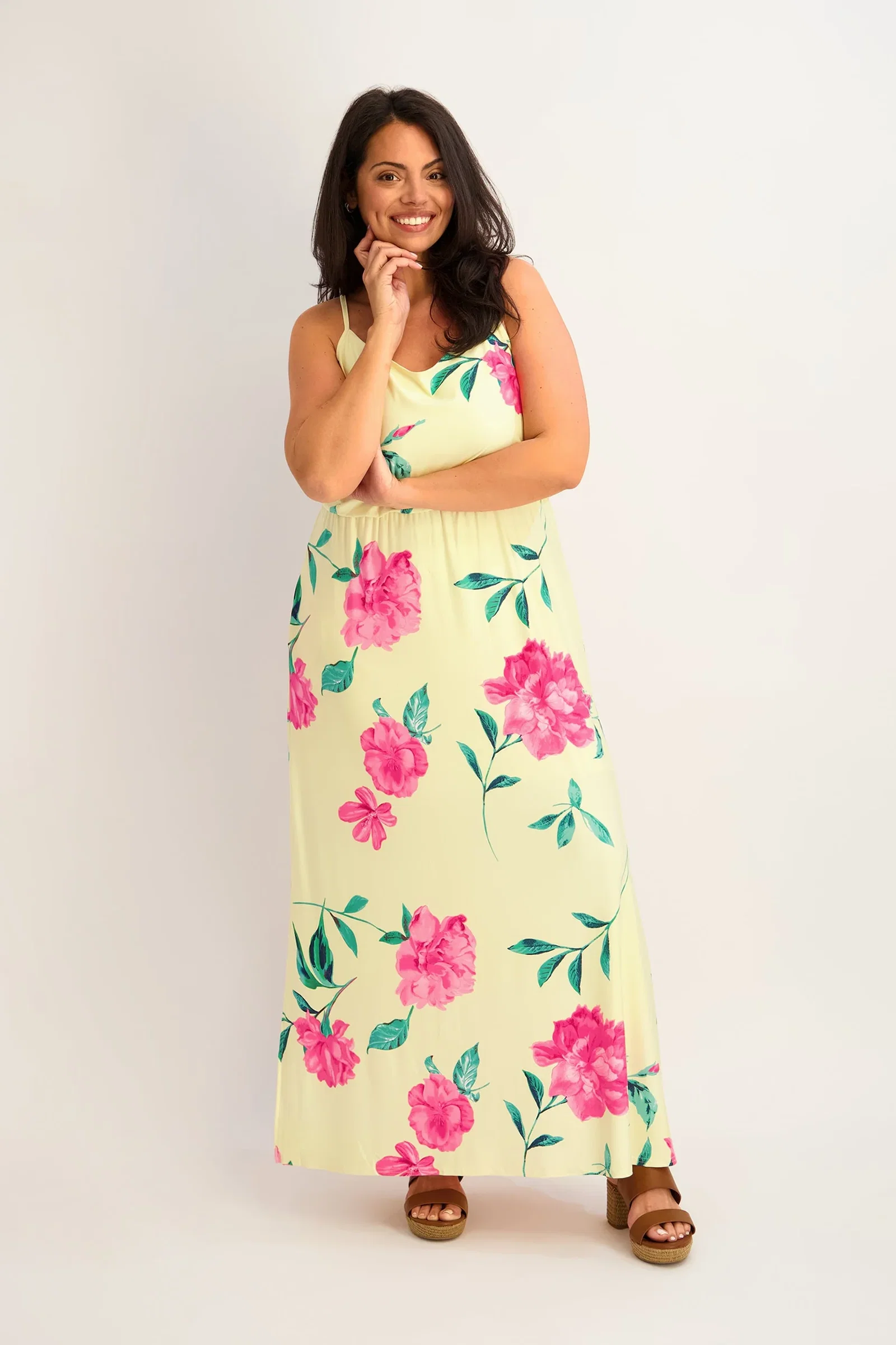 Image of Floral Strap Maxi Dress - Plus