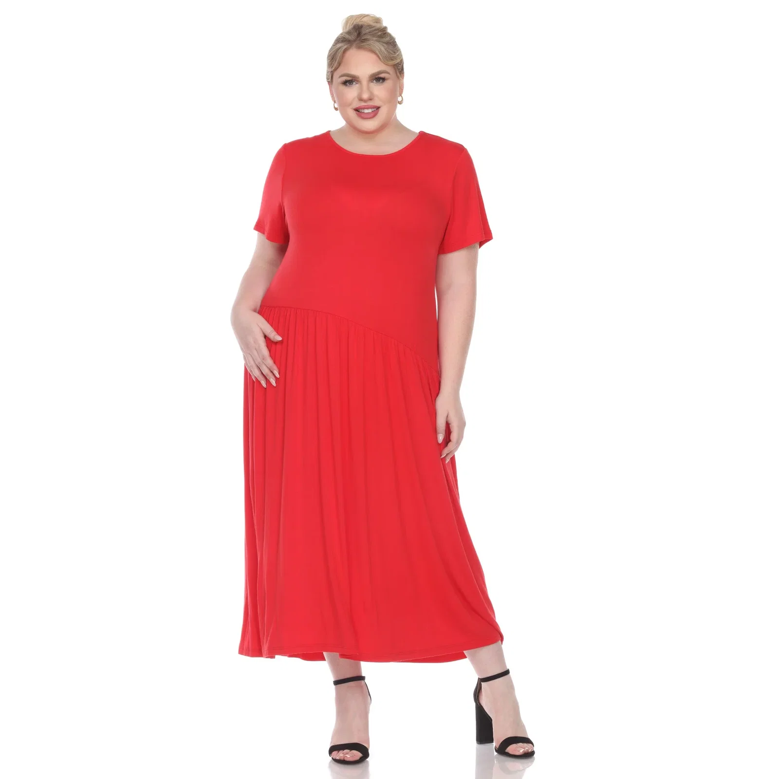 Image of Short Sleeves Maxi Dress - Plus
