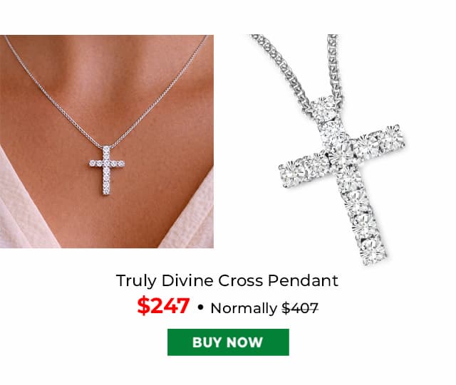 Truly Divine Cross Pendant Platinum Clad