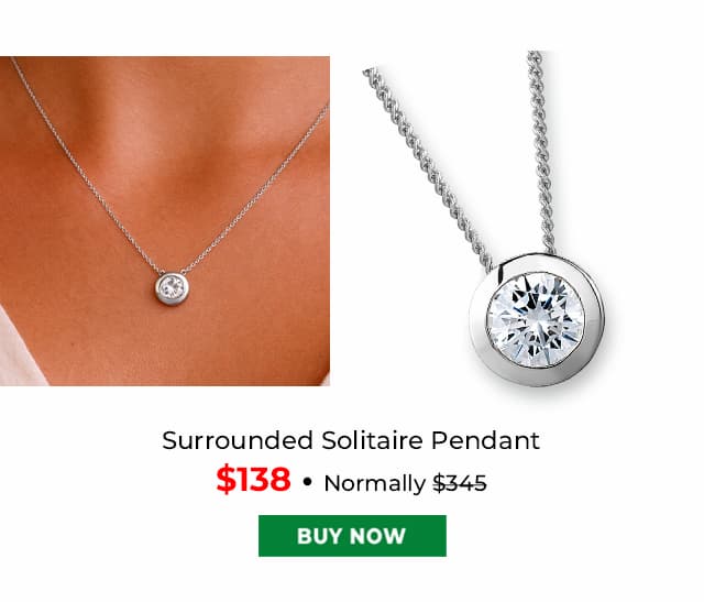 Surrounded Solitaire Pendant Platinum Clad