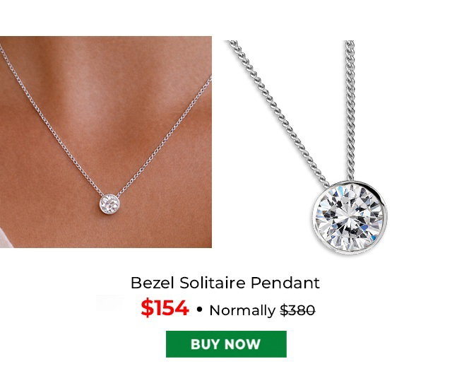 Bezel Solitaire Pendant Platinum Clad