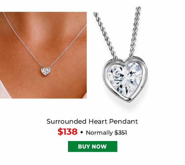 Surrounded Heart Pendant Platinum Clad