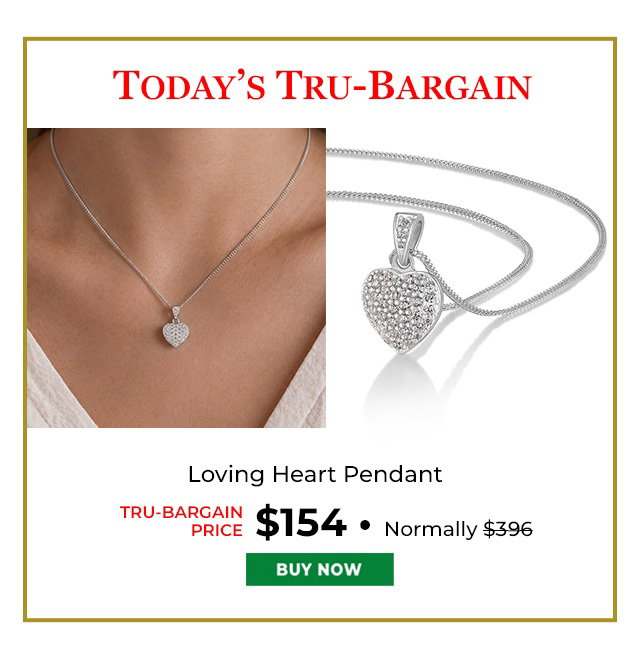 Loving Heart Pendant Platinum Clad
