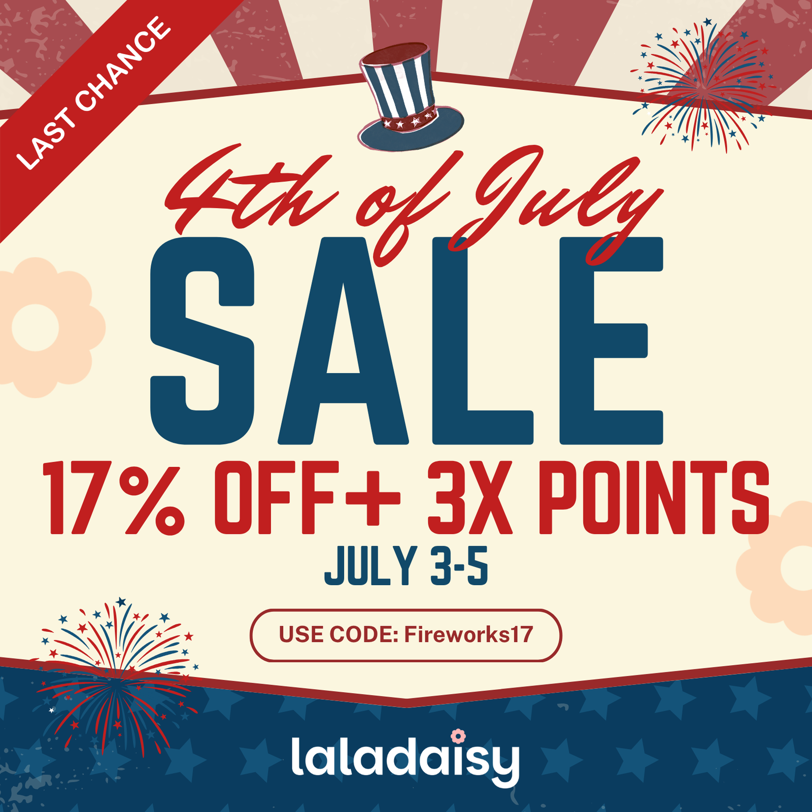 🇺🇸 4th of July Sale! 17% OFF site-wide + 3X Points 