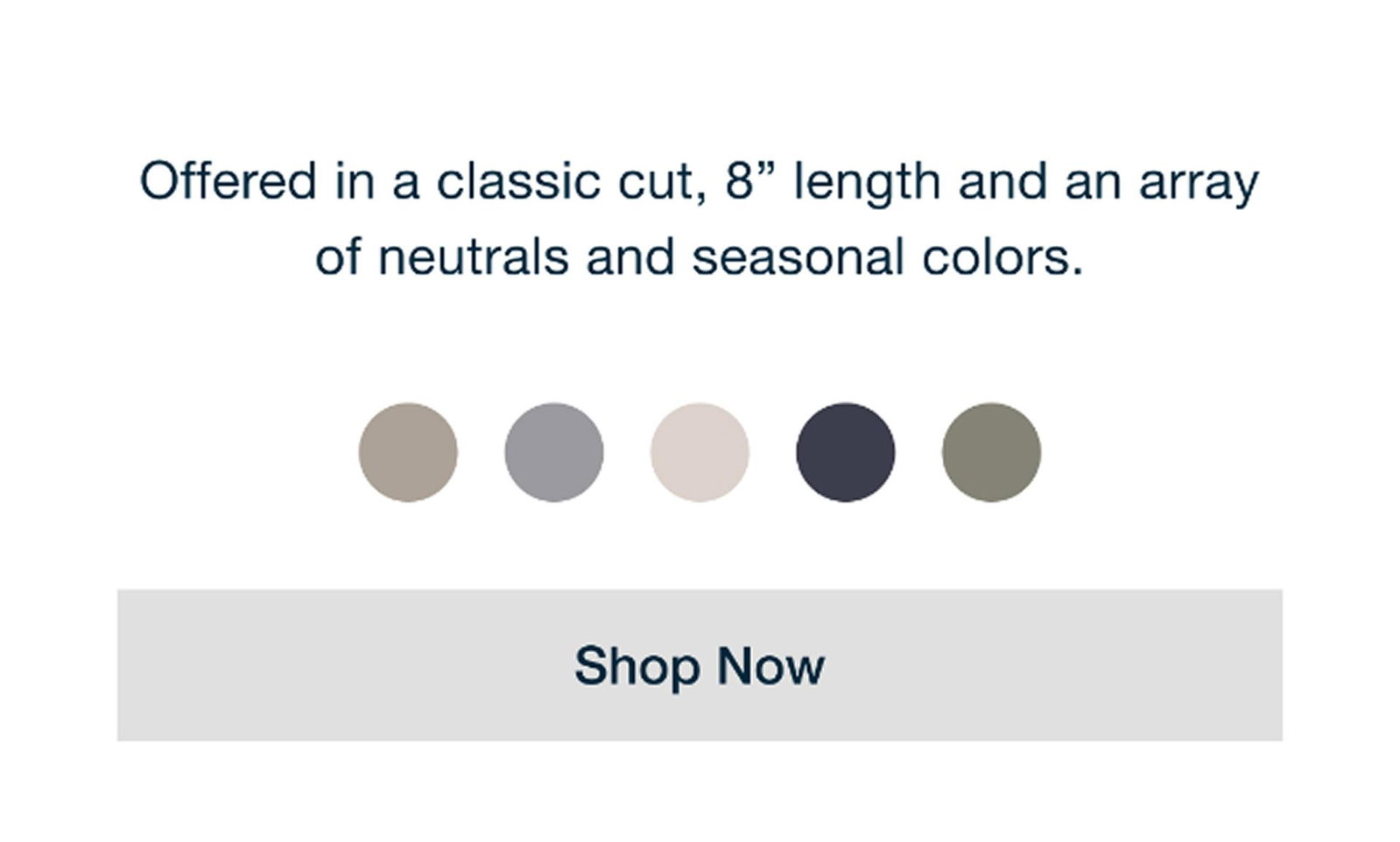 Offered in a classic cut, 8
