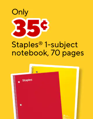 The most wonderful time of the yearOnly $0.25 Staples 2-pocket paper folderAs low as $0.50 for Crayola productsOnly $0.35 Staples 1-subject notebook, 70 pages$29.99 Staples TECH wireless keyboard and mouse