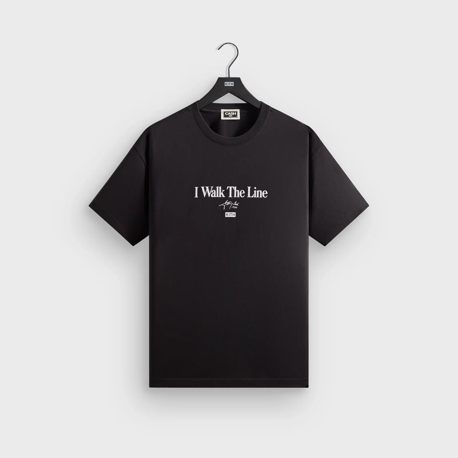 Image of Kith Records for Johnny Cash I Walk The Line Lyrics Tee - Black