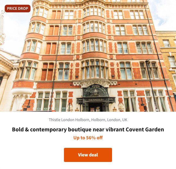Bold & contemporary boutique near vibrant Covent Garden