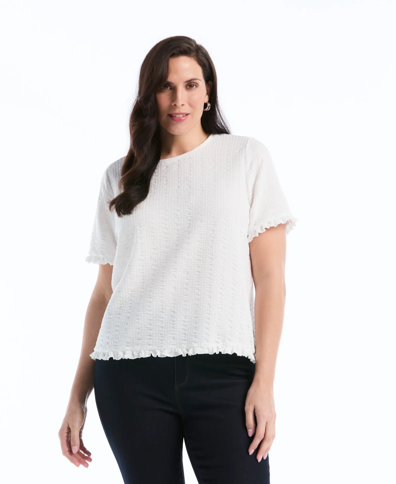 Image of Plus Ruffle Sleeve Top
