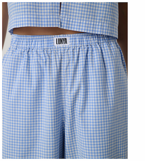 blue check pants