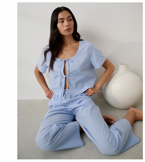 woman in blue set 