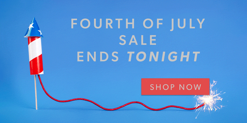 Prices go up at midnight! Last chance to save up to 40% off full-price products. Use coupon: FREEDOM. Shop Sale