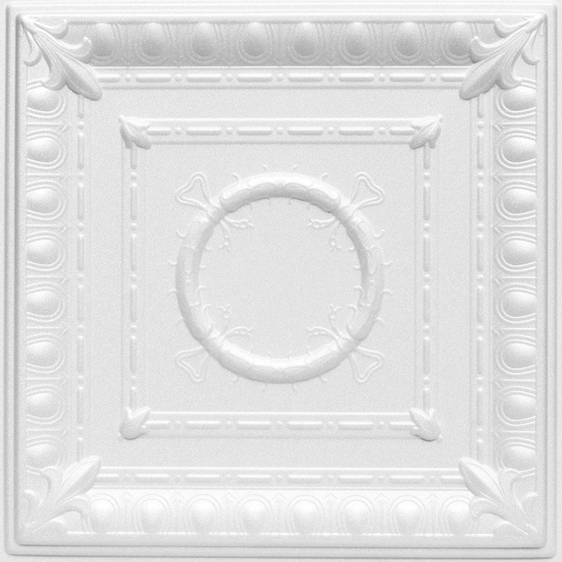 Image of Romanesque Wreath 20 in x 20 in Glue-up Styrofoam Ceiling Tile Pack - #R47