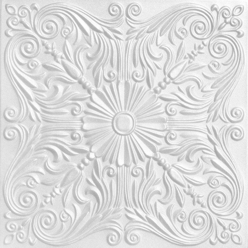 Image of Spanish Silver 20 in x 20 in Styrofoam Ceiling Tile Pack - #R139