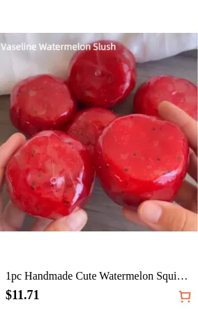 1pc Handmade Cute Watermelon Squishy Toy - Slow Rebound Soft Squeeze Stress Relief Toy, Adorable Japanese-Style Desk Decor, Unique Gift For Couples And Gamers, Kawaii