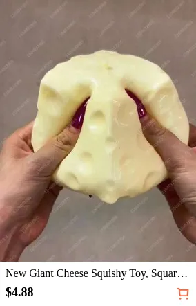 New Giant Cheese Squishy Toy, Square Cheese Ball Squishy, Realistic Bread Texture, Slow Rebound TPR Shell, Perfect Gift For Birthday, Christmas, Halloween, Easter