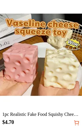 1pc Realistic Fake Food Squishy Cheese Toy, Moldable Squishies, Cheese, Cute Gift, Birthday Gift