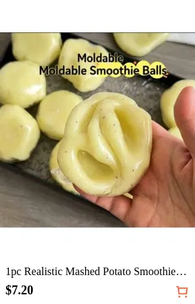 1pc Realistic Mashed Potato Smoothie Handmade Squeeze Ball Toy, Soft Toy, Anxiety Relief Stress Relief Cute Toy, Birthday Party Gift, Classroom Prize, Christmas Stocking Gift, For Office, Home, School, (Random Color), Sensory Toy