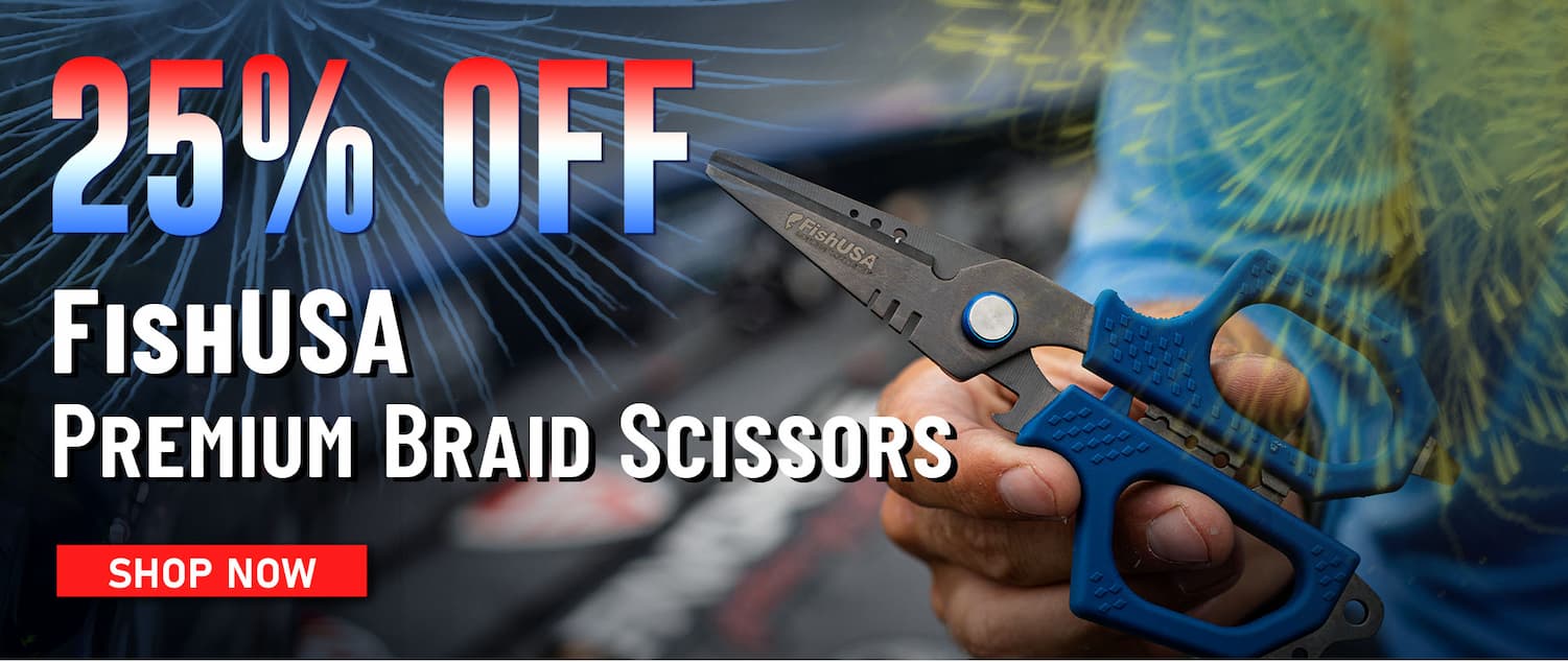 25% Off FishUSA Premium Braid Scissors Shop Now