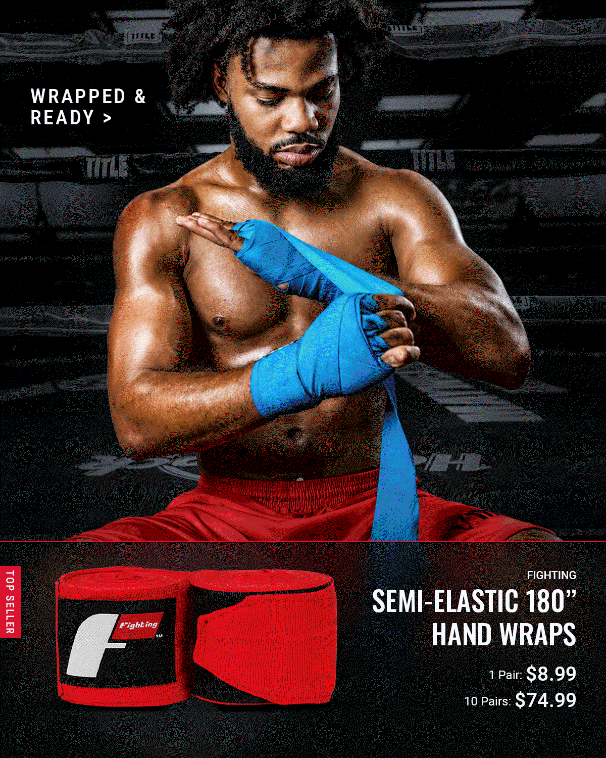 SHOP FIGHTING SEMI-ELASTIC 180" HAND WRAPS