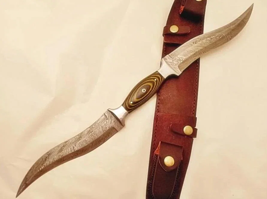 Image of Haladie Knife- 20" - High Carbon Damascus Steel Blade- Double Blade Art Knife / Sword