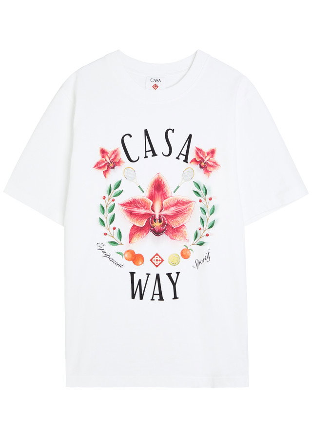 CASABLANCA CASA WAY Orchid printed cotton T-shirt