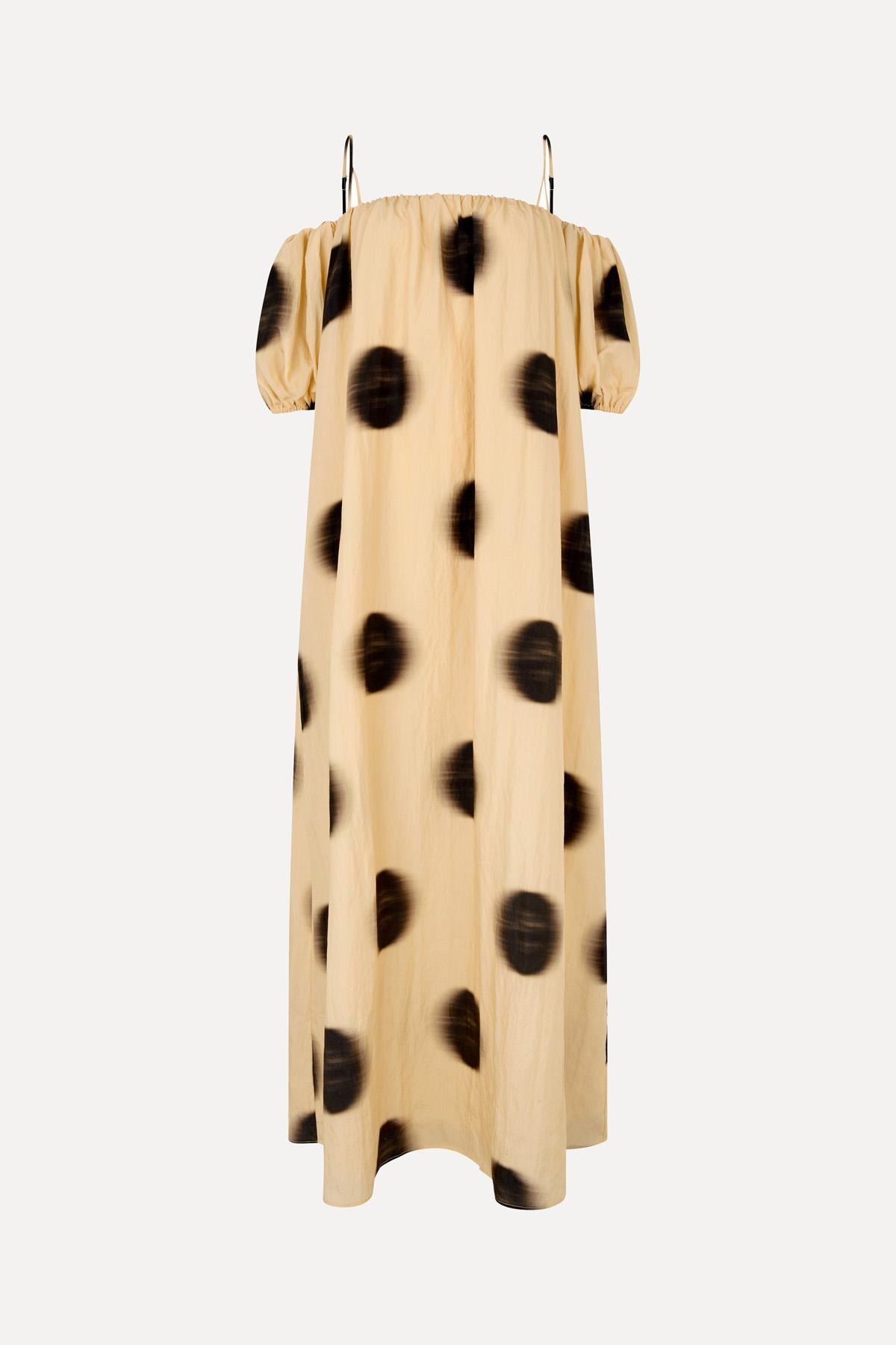 Romantic Volume Strap Dress - Dots in Motion