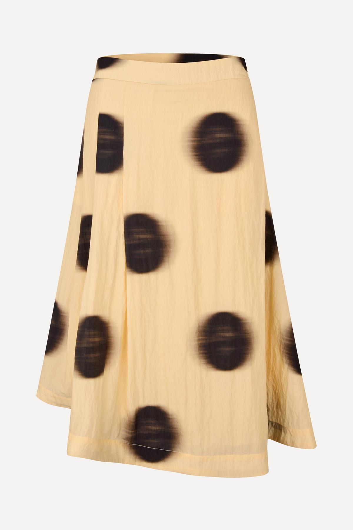 Pleated Midi Skirt - Dots in Motion